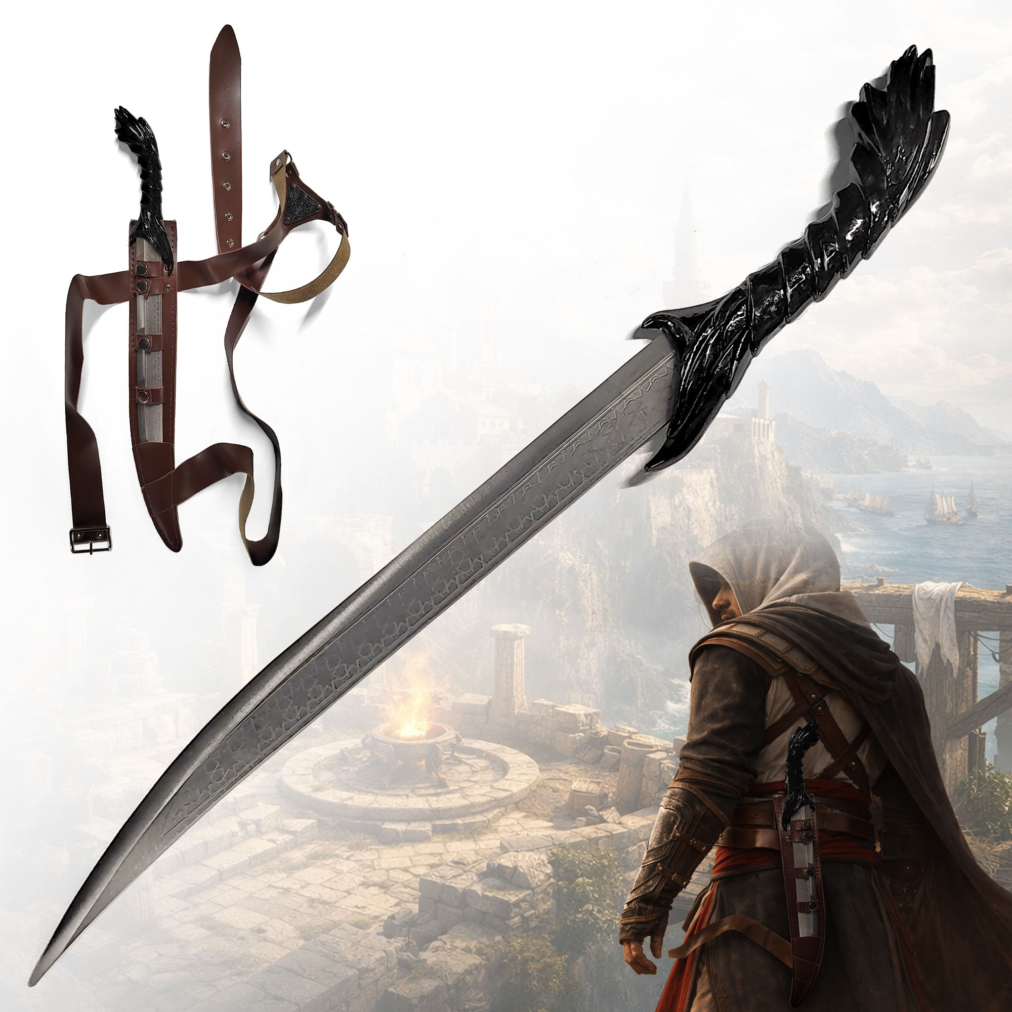 Assassin's Creed Kurzschwert – Agiler Dolch mit tragbarer Gürtelscheide